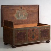 Antique polychrome wedding chest – Central Europe, circa 1850