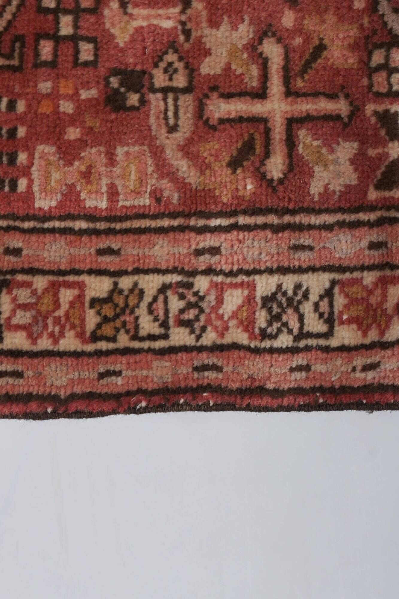 Vintage Turkish hallway rug 84x388 cm