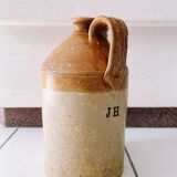 Old british rum jug 19th in stoneware