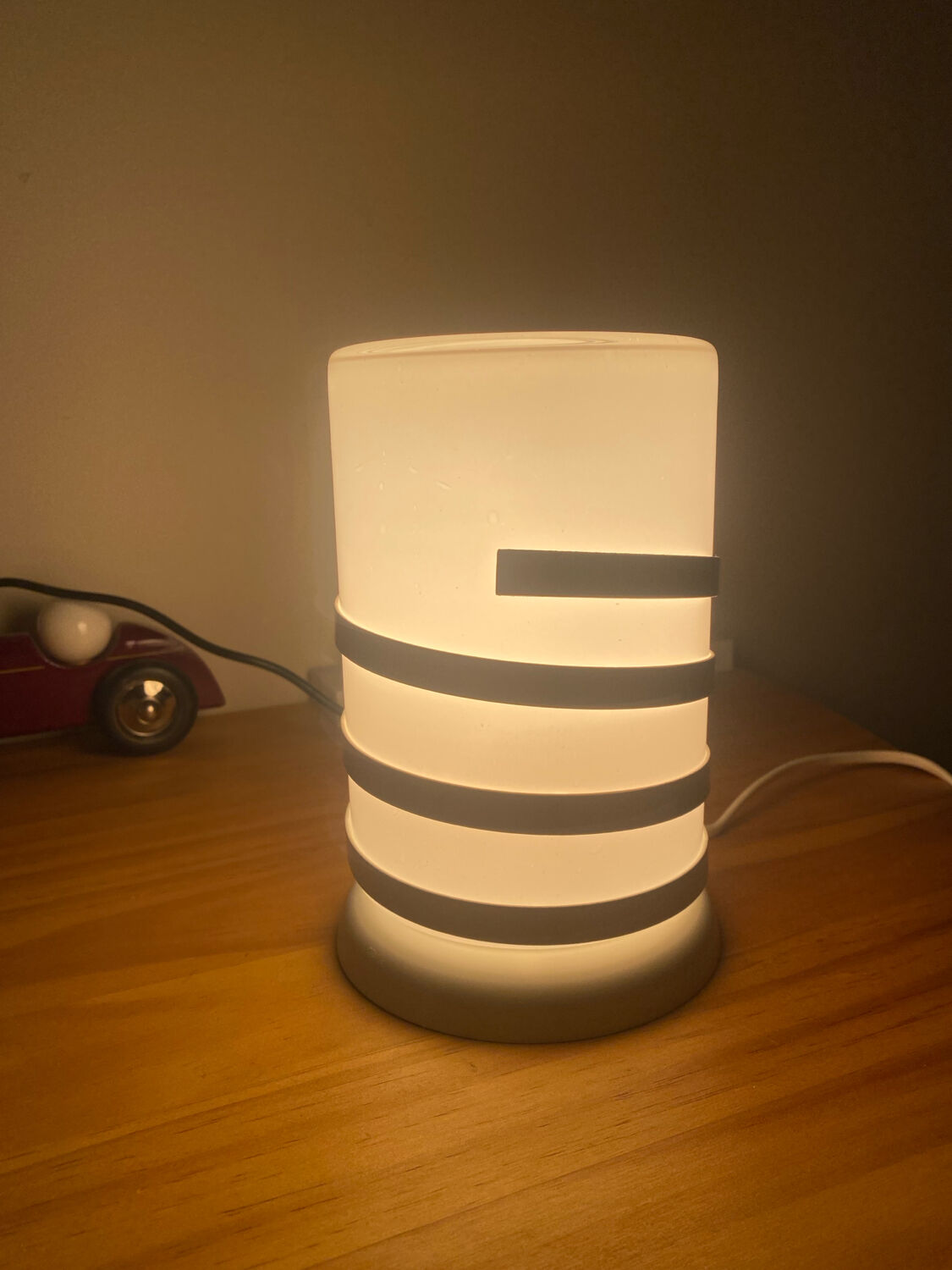 Vintage glass and metal lamp