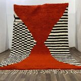 Handmade Moroccan rug, natural wool, 3x2 m.