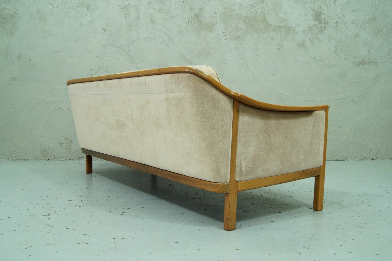 Scandinavian teak & velvet living room set, 1960s