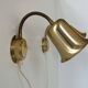 Pair of vintage adjustable wall lights, solid brass, Sweden 1960