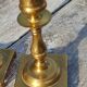 Pair of English golden candle holders