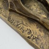 Bronze sculpture "German Shepherd" by Charles Virion (1865-1946)