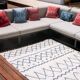 Recycled cotton handcrafted rug - Reversible - Blue