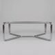 Chrome coffee table with a glass top.