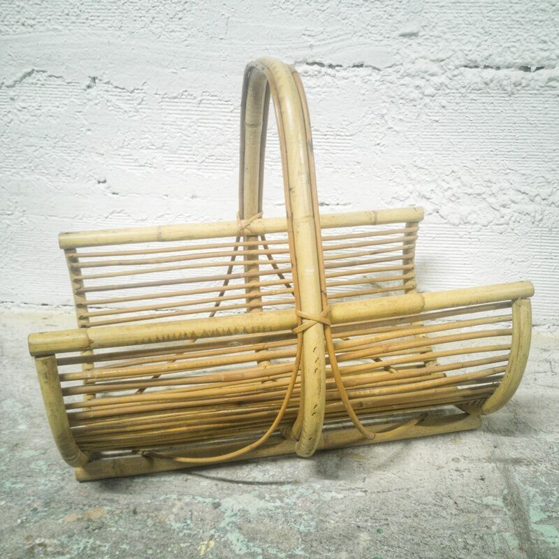 Rattan log basket