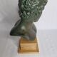Bust of the Ephebus of Marathon in patinated plaster on base
