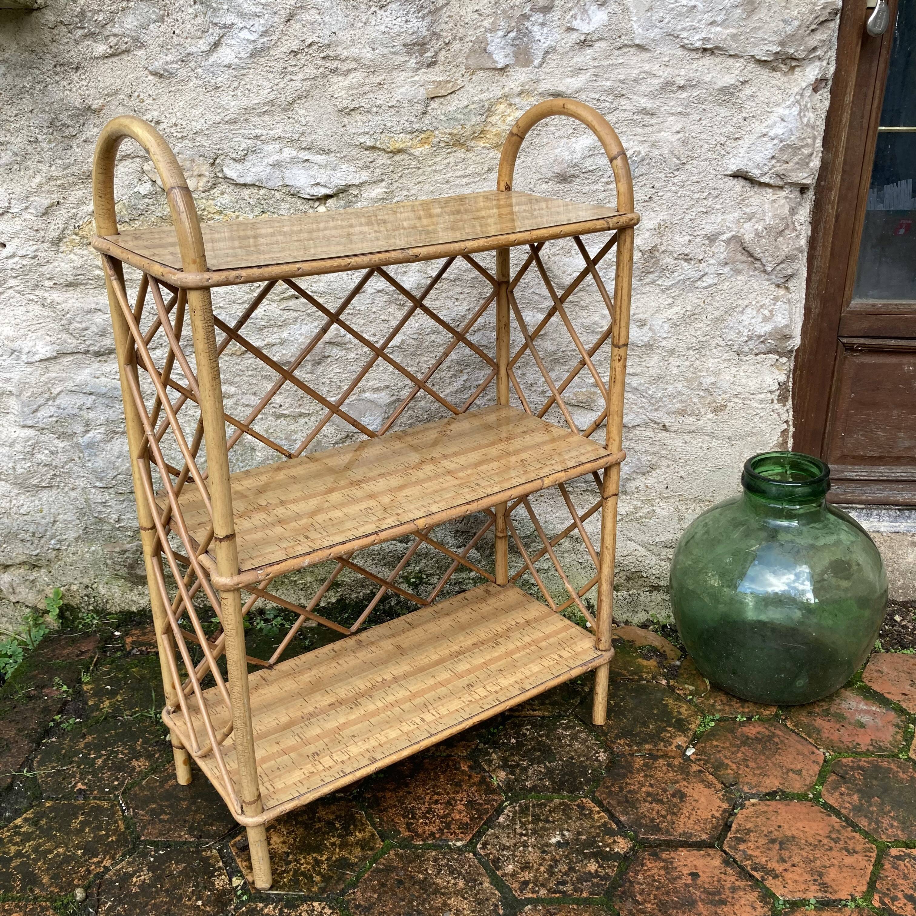 Vintage rattan shelf