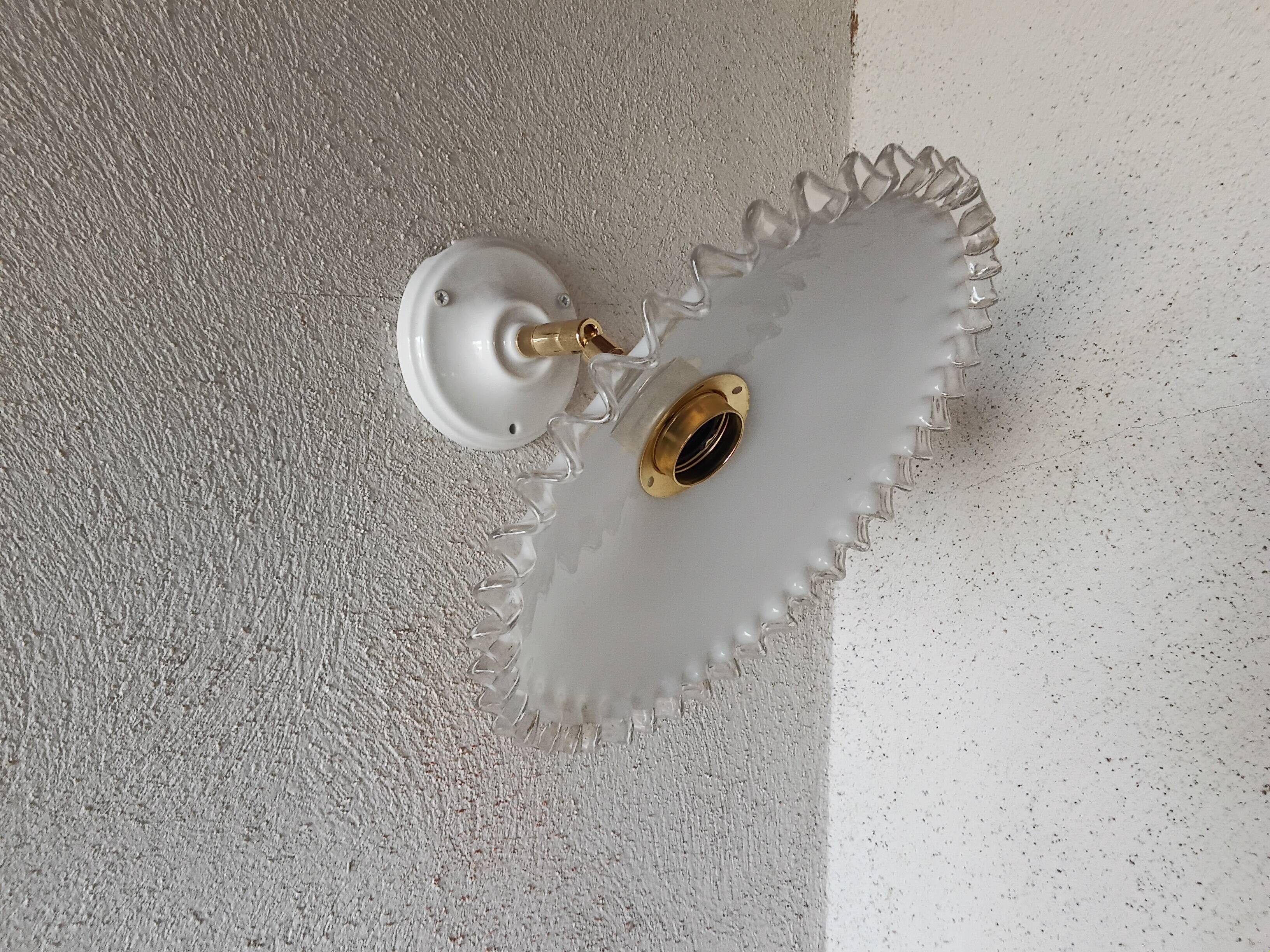 Vintage opaline lace wall light