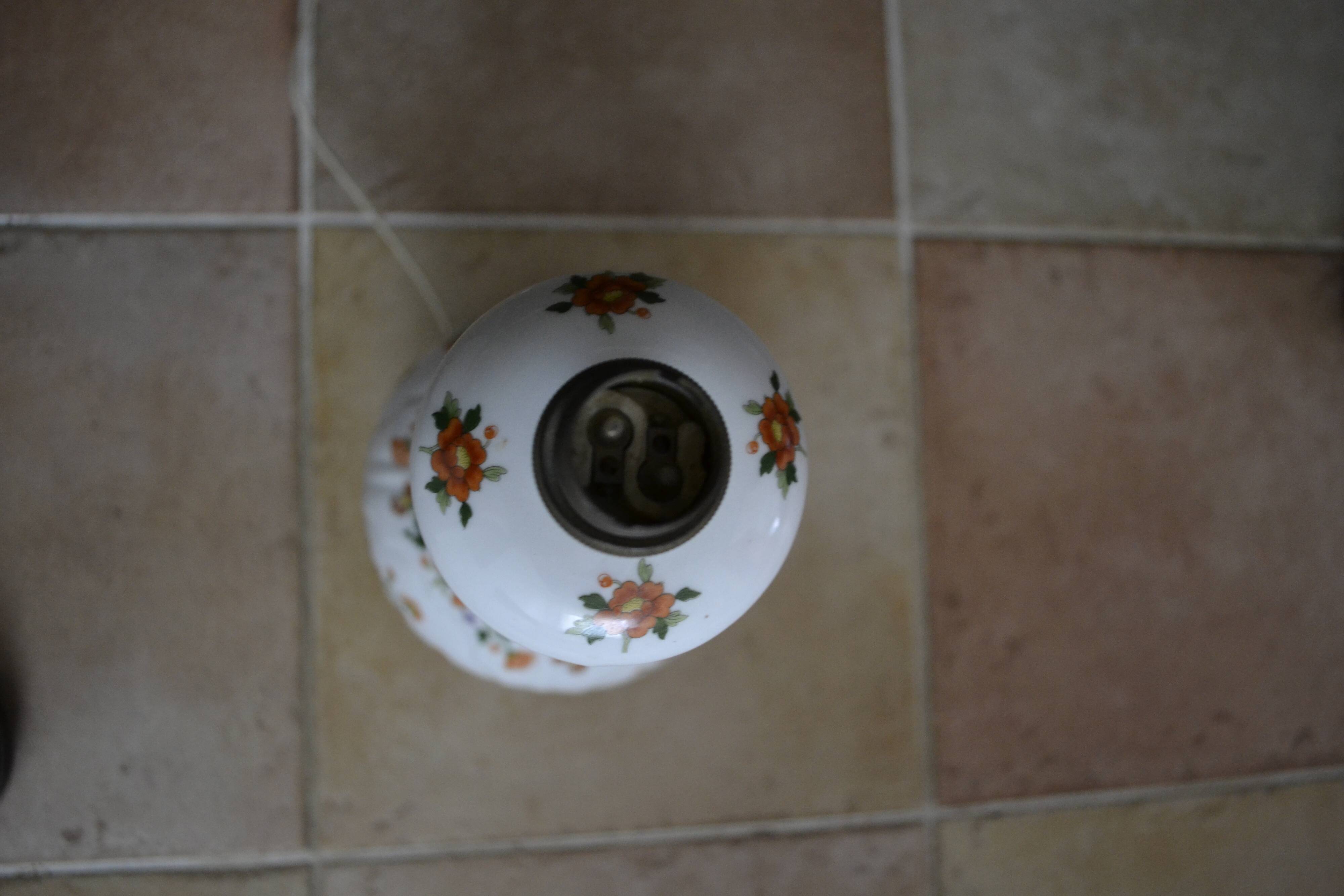 Orange flower porcelain lamp
