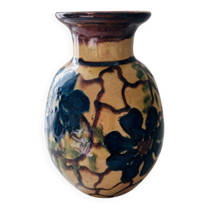 Grand vase décor signé