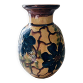 Grand vase décor signé