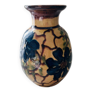 Grand vase décor signé