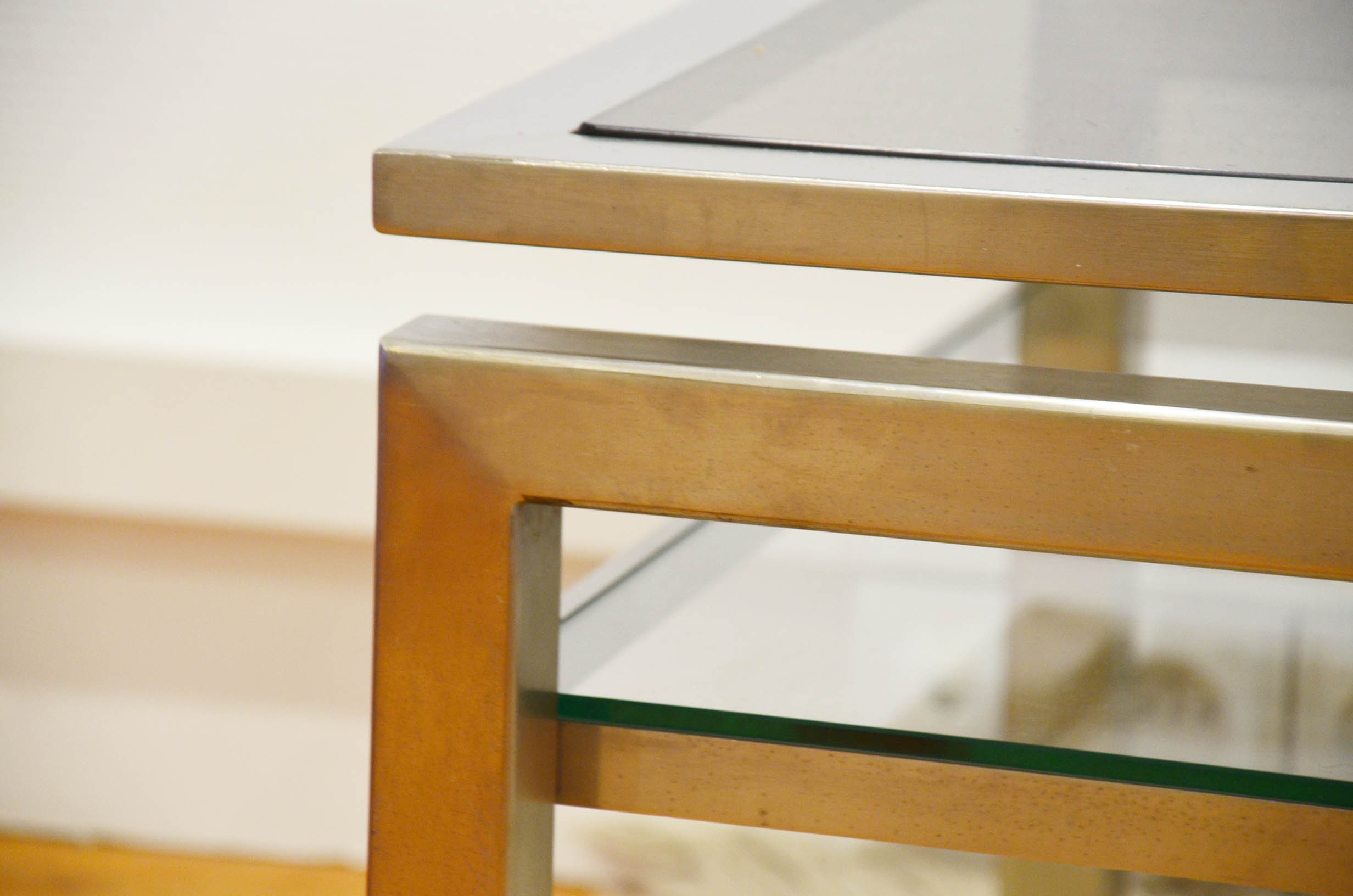 Jansen House coffee table by Guy Lefèvre steel glass 1970