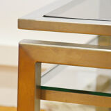 Jansen House coffee table by Guy Lefèvre steel glass 1970