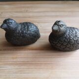 Art Deco quail salt cellars