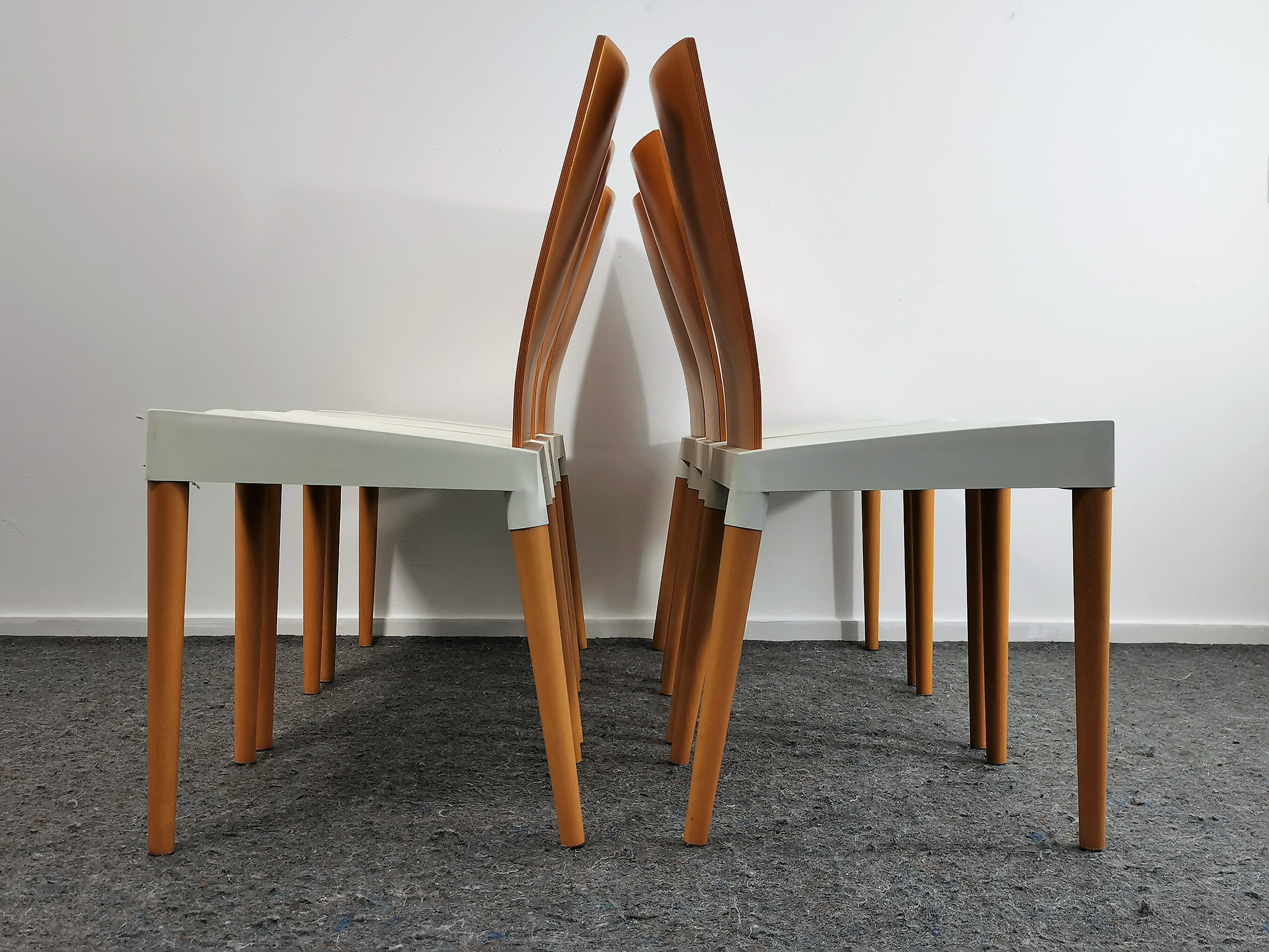 Set of 4 Miss Trip chairs by Philippe Starck for Kartell 1990