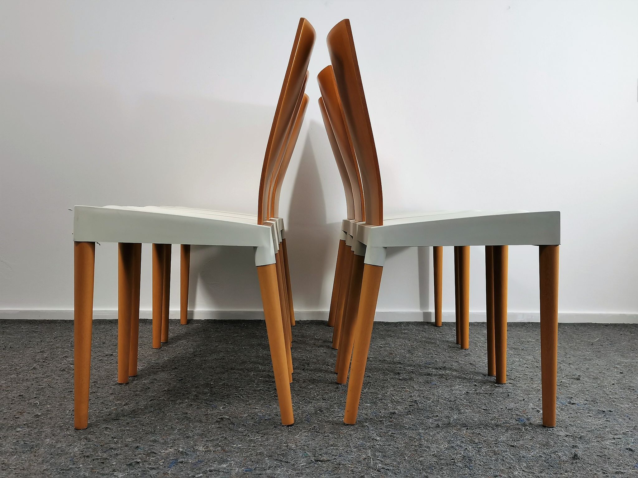 Set of 4 Miss Trip chairs by Philippe Starck for Kartell 1990