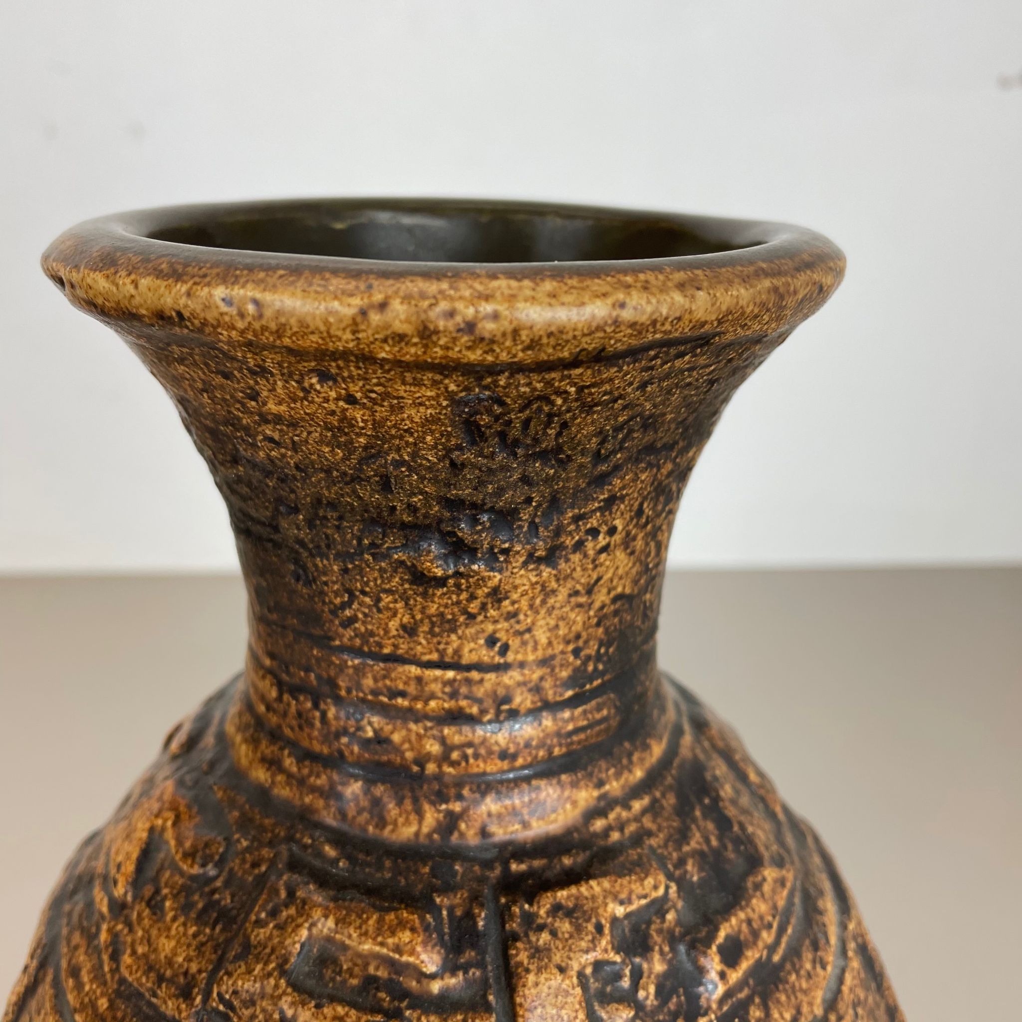 Fat lava pottery "maya tiki" vase by jasba ceramics, germany, 1970s