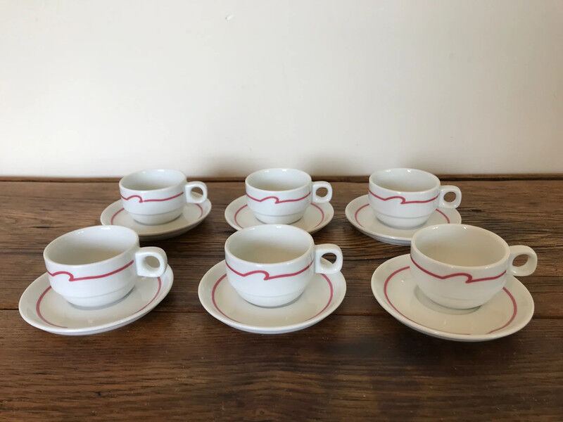 Set 6 espresso cups and vintage saucers Schonwald