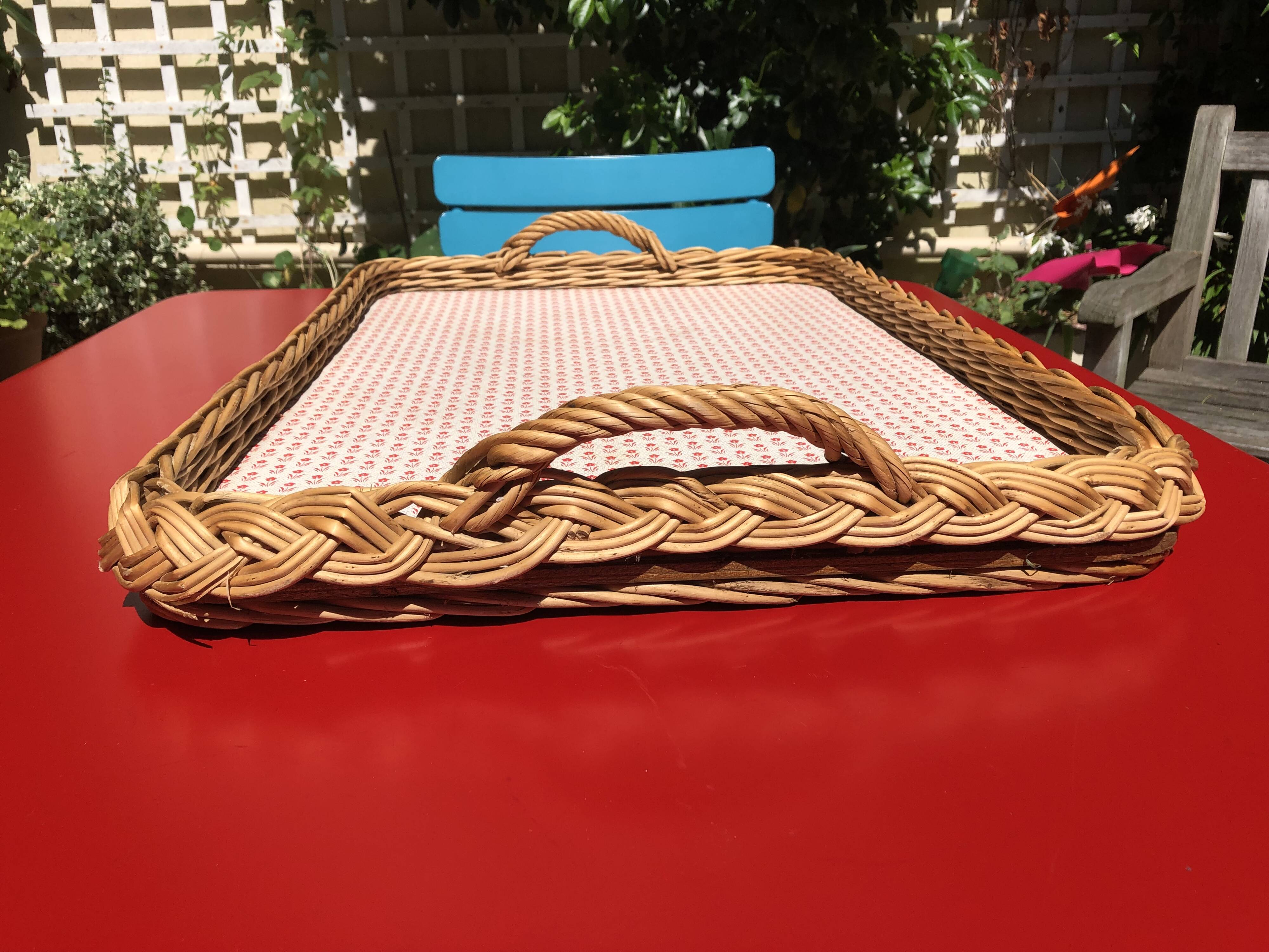 rattan orangeade tray