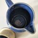 Blue speckled stoneware jug with integrated filter