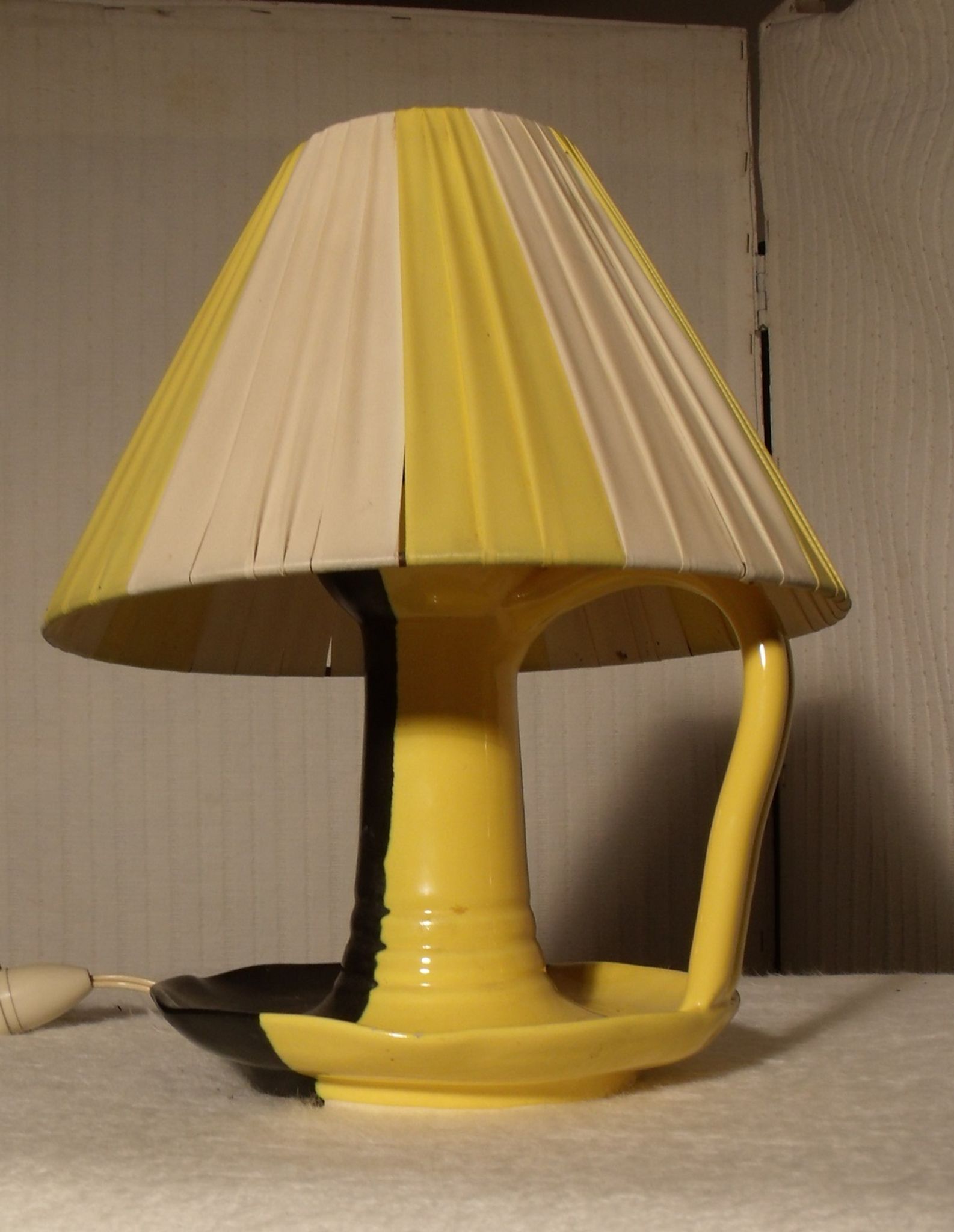 Petite lampe bougeoir vintage ceramique signée Vallauris