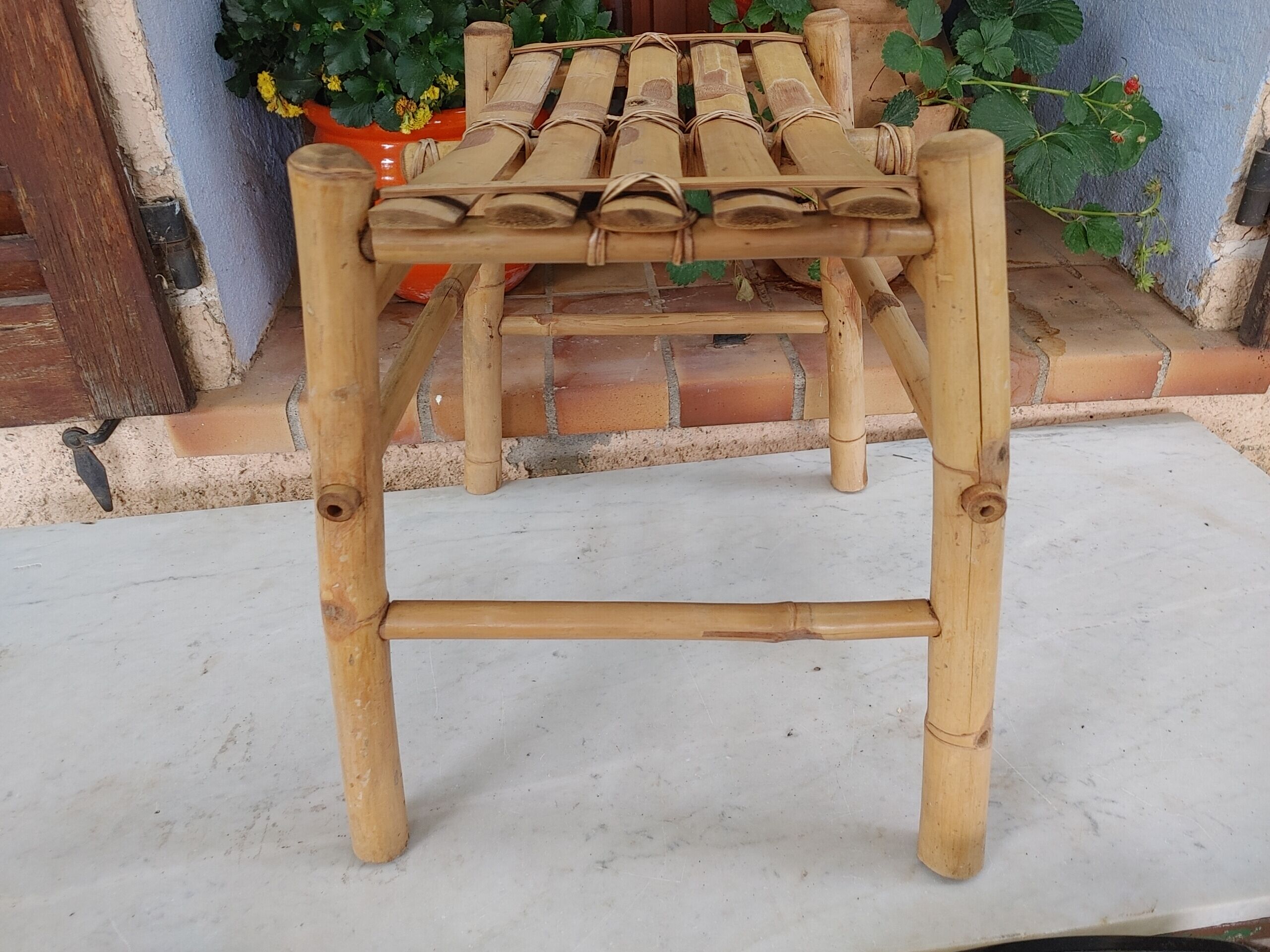 Vintage bamboo bench from the 60/70