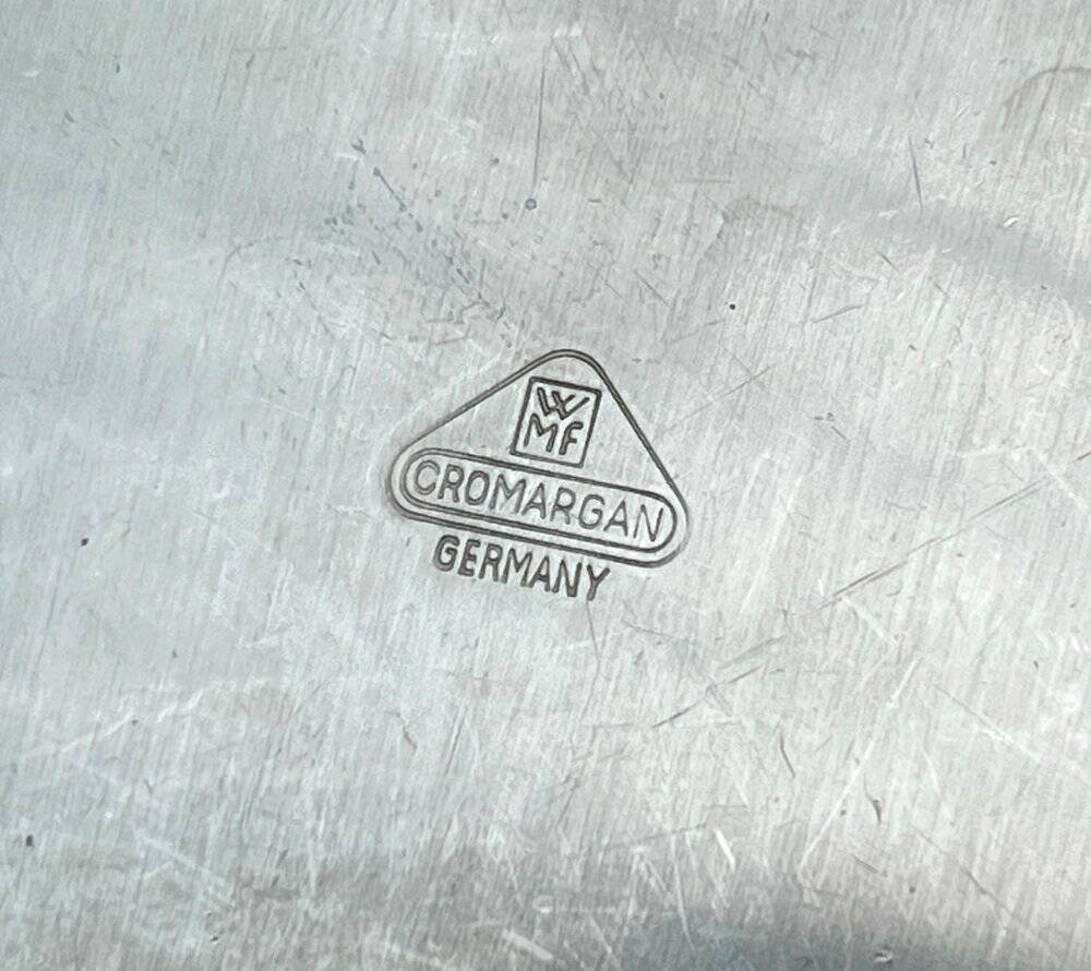 German cromargan plate from the mid-century by WMF, 1960s.