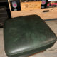 Vintage Green Bottle Leather Pouffe Footstool – 70s/80s