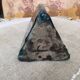 Antique Iranian three-sided blue ceramic bottle