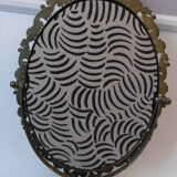 Psyche table mirror on brass stand