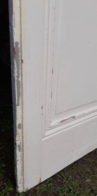 Communication door h221xL90cm old paneled, molded, interior