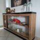 Vitrine de sabotier en bois massif