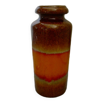 Vintage West Germany Lava Vase Orange Brown