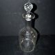 Vintage bistro carafe in cut glass with flat ribs H33cm