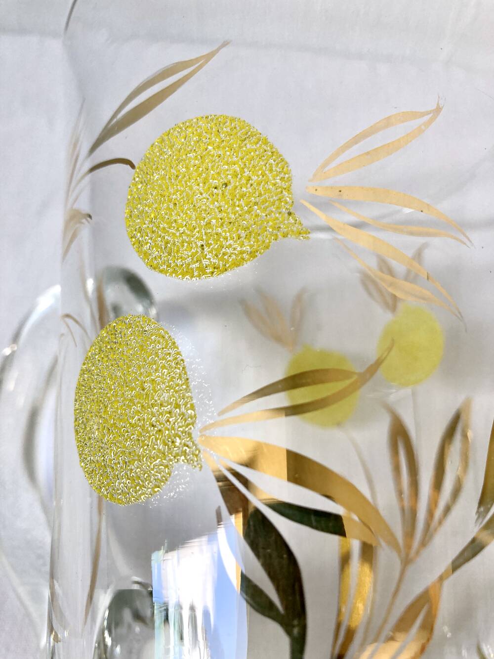 Lemonade service, lemon and golden foliage decor, France, 1960s-70s.