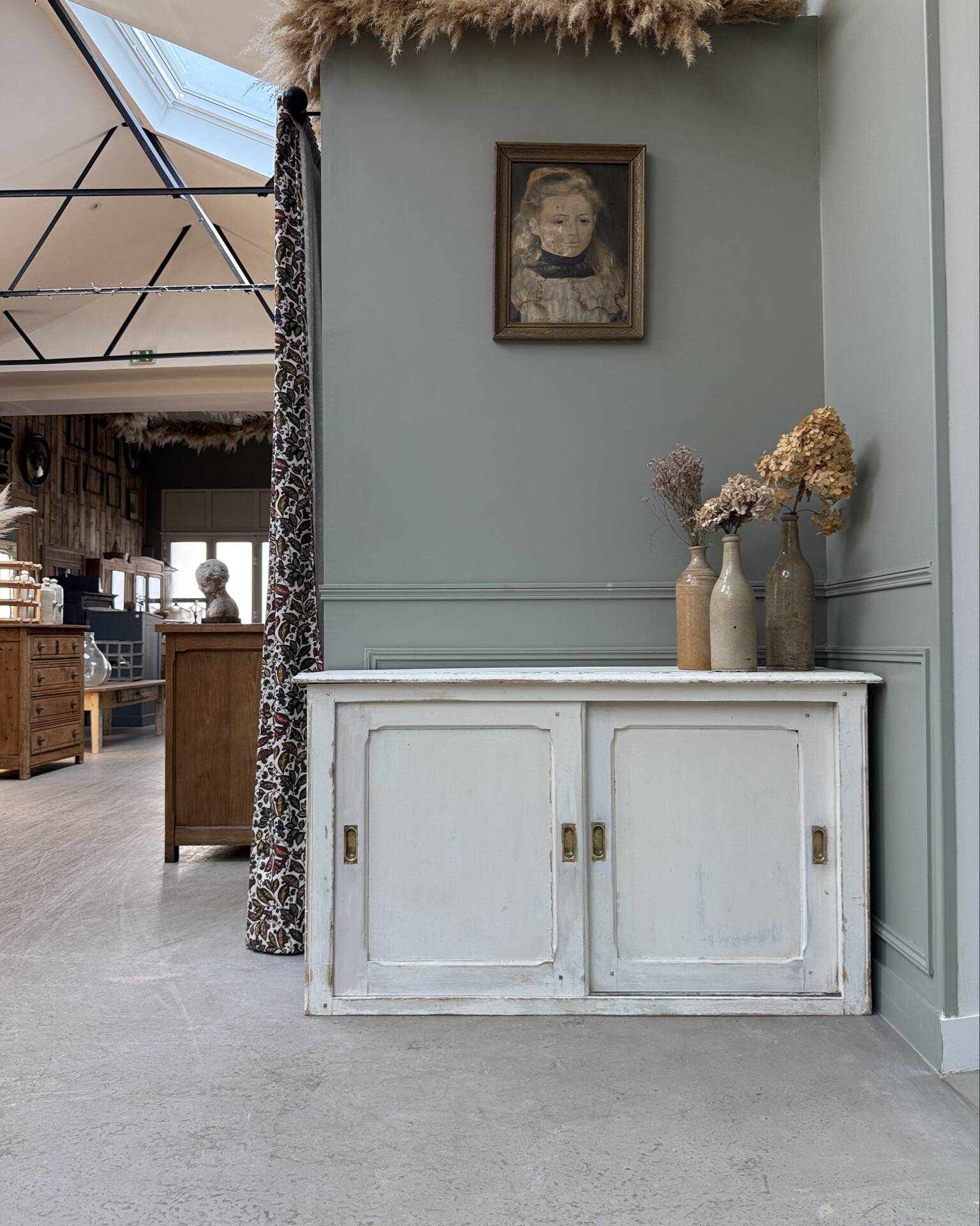 Vintage sideboard with sliding doors (renovated)