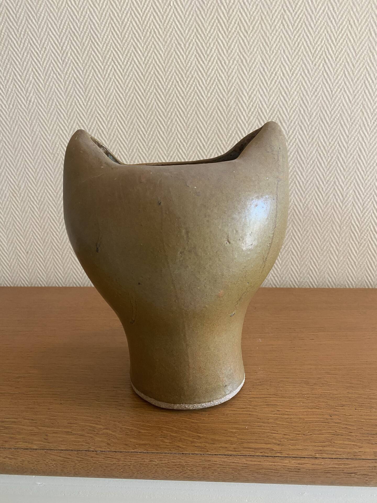 Vase sculpture cat in stoneware Johanna Grothendieck