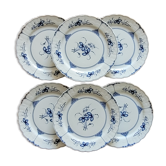 Set 6 flat plates Echt Kobalt