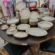 UM Limoges table service, Art Deco gold thread porcelain 80 pieces