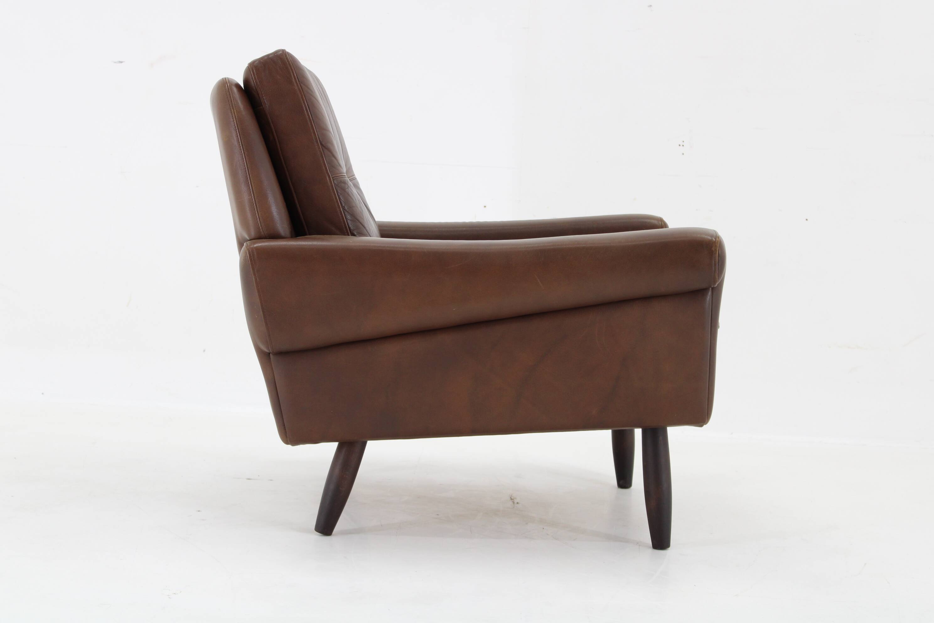 Ensemble de salon Svend Skipper 1970 en cuir marron, Danemark