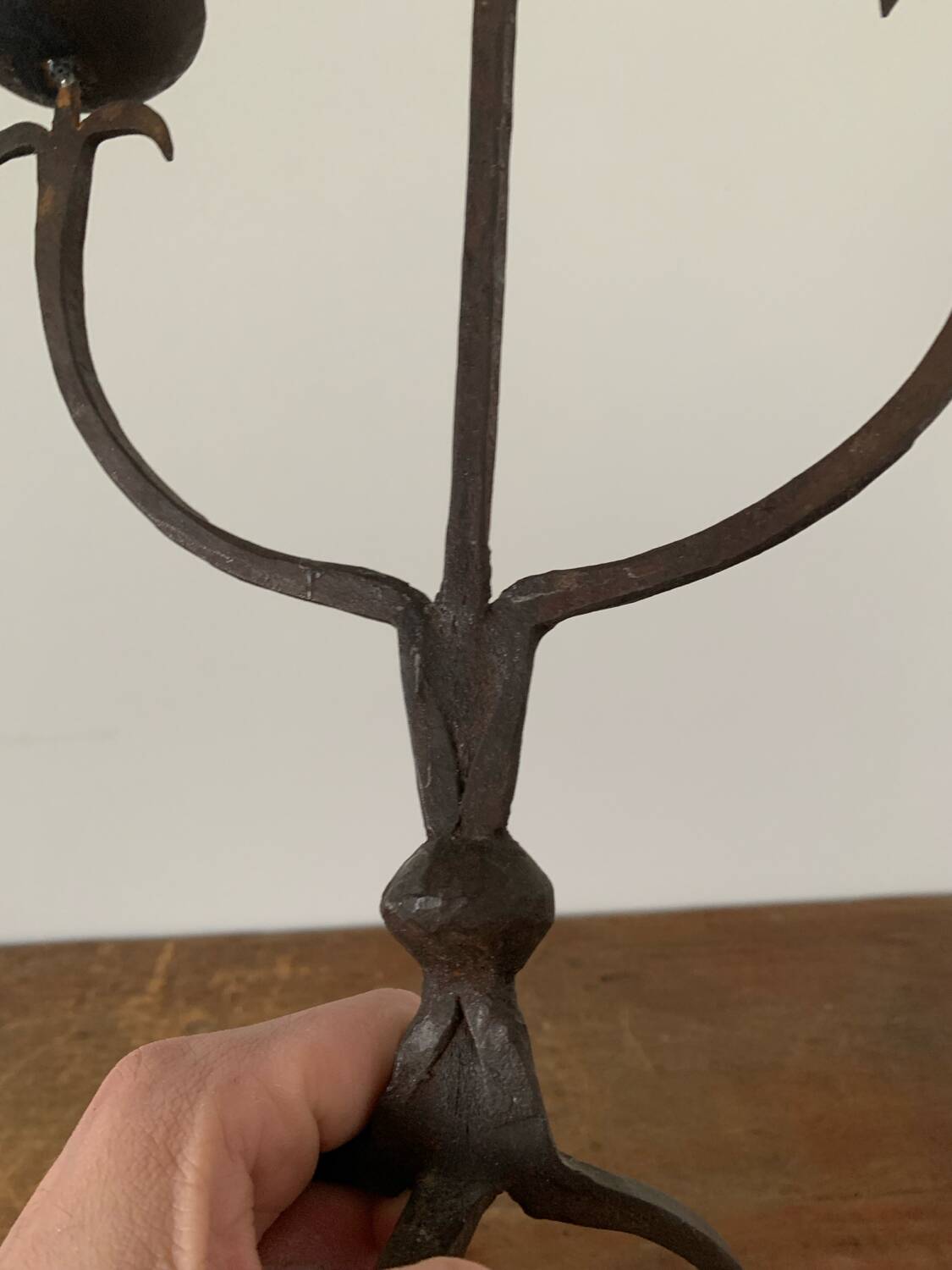 Brutalist Iron Candle Holder Circa 1970 Vintage