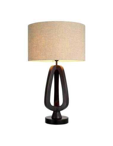Pair of table lamps in patinated bronze with black granite bases