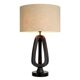 Pair of table lamps in patinated bronze with black granite bases