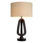 Pair of table lamps in patinated bronze with black granite bases
