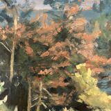 Oil on vintage panel signed