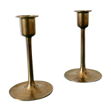 Pair of Scandinavian brass candle holders